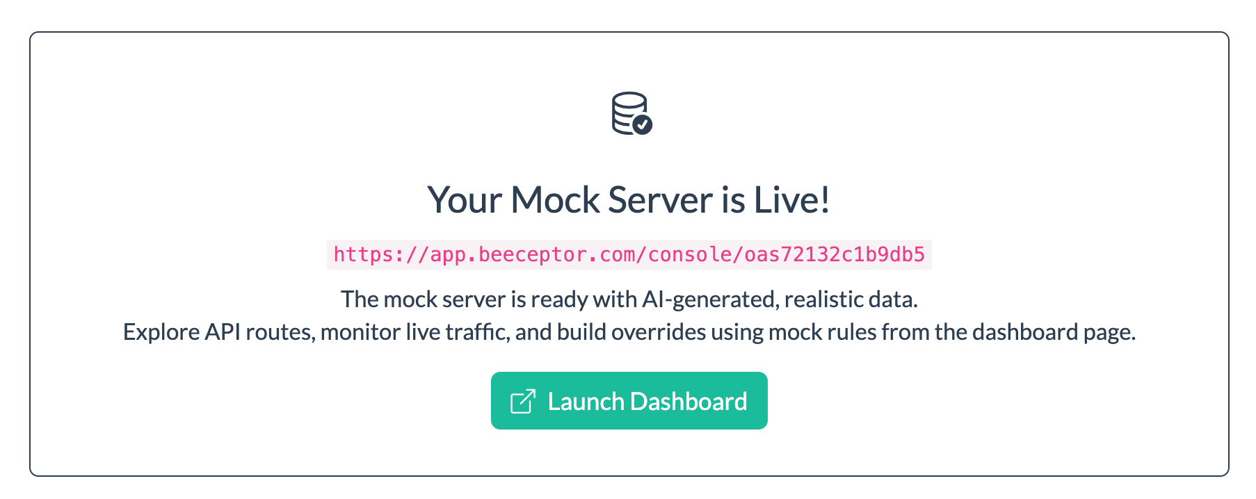 Beeceptor - takes a minute to get mock server ready